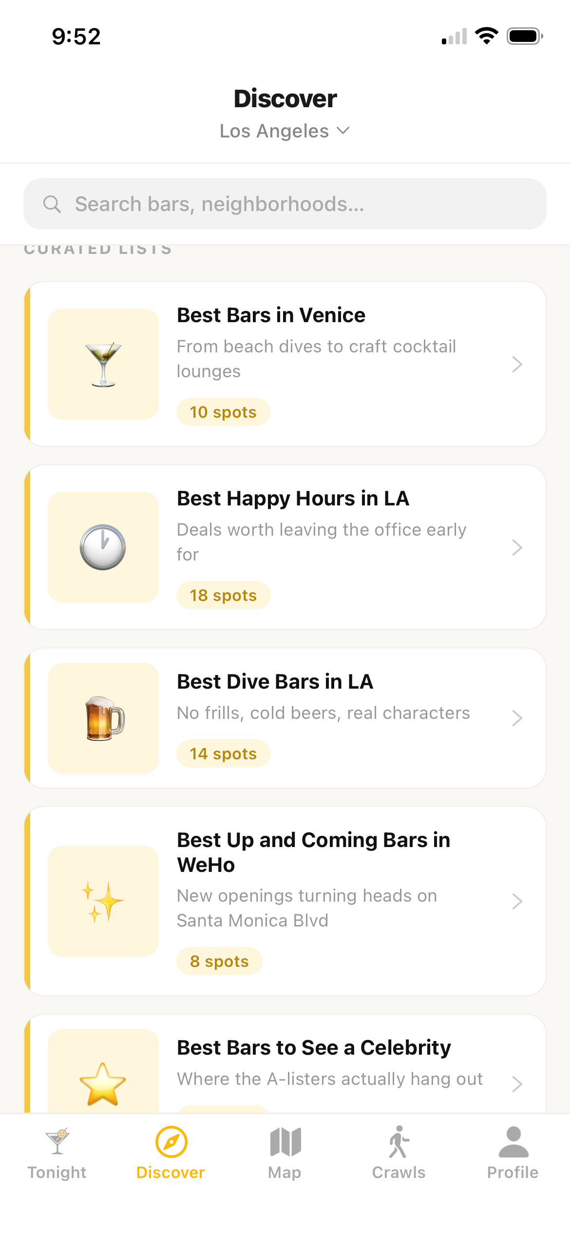 Discover bars